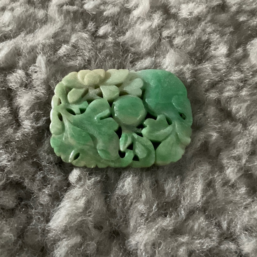 Green Jade Carved Pendant
